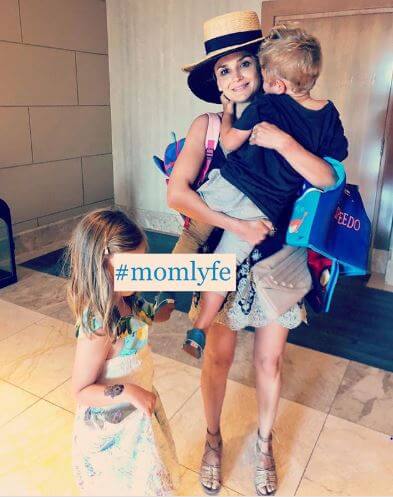 Charlotte Easton Gillies with her mother and baby brother 